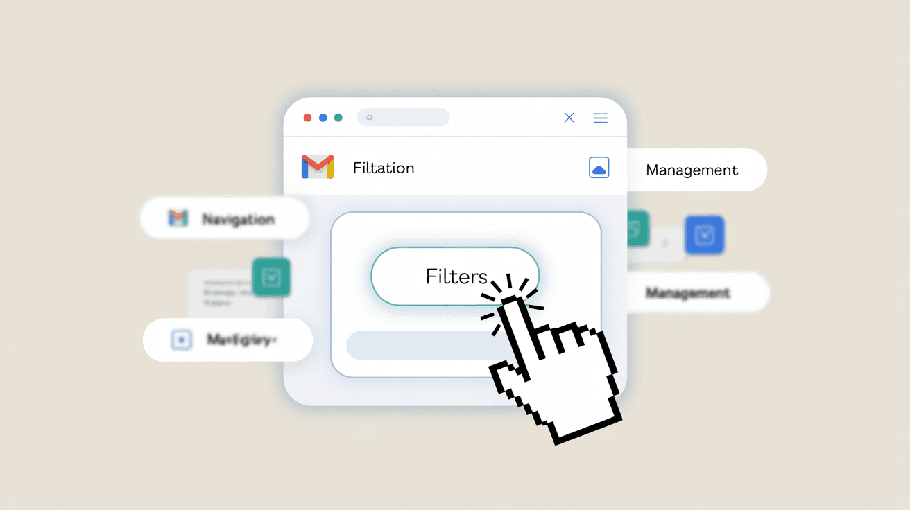 Gmail settings interface showing how to navigate to filters and blocked addresses for performance optimization